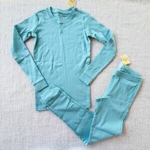 NWT Primary Aqua Long John Pajama Set 8/9